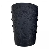 Maxbell 3xArm Bracer Medieval PU Leather Wrist Guard Wristband for Larp Black