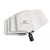 Maxbell 2xAutomatic Folding Umbrella Men Travel Umbrella for Trips Outdoor Beach White