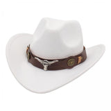 Maxbell 2xCasual Cowboy Hat Costume Cosplay Sun Protection Hat Summer for Hiking White