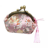 Maxbell 4xWomen's Buckle Coin Purses Floral Change Clasp Closure  Pink