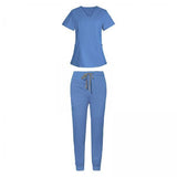 Maxbell 2xNurse Work Clothing Nursing Uniform Top and Pants Scrub Set Jogging Pant