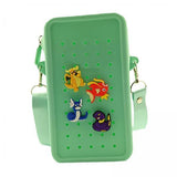Maxbell 4xHoles Shoulder Bag Practical Silicone Phone Holder Bag for Women Sport Green