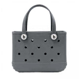 Maxbell 3xHole Bag Waterproof Washable Fashion Open Tote Bag for Shopping Travel Beach Gray