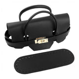 Maxbell 2xBag Bottom for Crochet Tote Lock Flap Cover Buckles Cover DIY Bag Making Set black