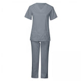 Maxbell 2xWomen Scrubs Set Stretch Comfortable Nursing Work suits Scrubs Top and Pants M