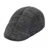 Maxbell 6xBeret Hat Autumn Winter Classic Plaid Flat Cap for Outdoor Driving Traveling Dark Gray Adult