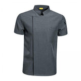 Maxbell 3xChef Coat Short Sleeve chef Jacket for Restaurant Bakery Grey M