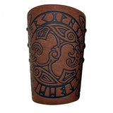 Maxbell 3xArm Bracer Medieval PU Leather Wrist Guard Wristband for Larp Brown