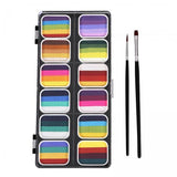 Maxbell 2xFace Body Paint Kit 12 Water based Paints for Festival Performances Washable