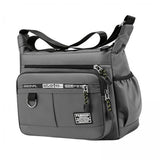 Maxbell 2xMen Shoulder Bag with Zipper Closure Girls Oxford Multilayer Pocket Tote Bag gray