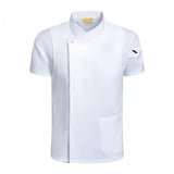 Maxbell 2xChef Coat Jacket Short Sleeve Cafe Restaurant Apparel Pub Unisex Uniform White L