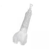 Maxbell 4xWomen's Lace Glove with Feather Gothic for Wedding Costume Accessories White
