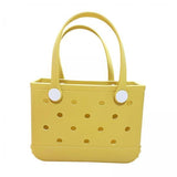 Maxbell 2xBeach Tote Bag Handbag Washable Hole Beach Handbag for Shopping Outdoor Boat Yellow
