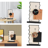 Maxbell 2x Table Clocks Gifts Modern Simple Desk Clocks for Bedroom Study Countertop
