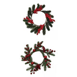 Maxbell 2x Small Christmas Candle Wreaths Xmas Christmas Wreaths for Winter