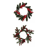 Maxbell 2x Small Christmas Candle Wreaths Xmas Christmas Wreaths for Winter