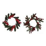 Maxbell 2x Small Christmas Candle Wreaths Xmas Christmas Wreaths for Winter