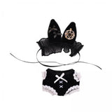 Maxbell 2x2 Pieces Dolls Bunny Girl Bodysuit with Headband for 10-15cm Dolls Boy Dolls