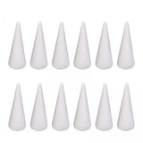 Maxbell 2x12Pcs Craft Foam Cones Christmas Tree Project for Festival Table Centerpiece 9.8cm