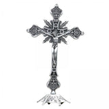 Maxbell 2xJesus Crucifix Sculpture Figurine Crucifix with Stand for Prayers Home Table