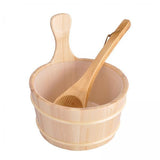 Maxbell 2x4L Large Capacity Wooden Sauna Barrel Equipped and Ladle for Sauna Bath Spa