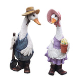 Maxbell 2 Piece Lawn Decorative Mini Resin Duck Art Crafts for Pond Outdoor