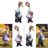 Maxbell 2 Piece Lawn Decorative Mini Resin Duck Art Crafts for Pond Outdoor