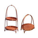 Maxbell 2x Woven Fruit Basket Decor Bamboo Storage Basket for Kitchen Table Cafe