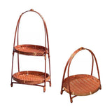 Maxbell 2x Woven Fruit Basket Decor Bamboo Storage Basket for Kitchen Table Cafe