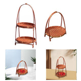 Maxbell 2x Woven Fruit Basket Decor Bamboo Storage Basket for Kitchen Table Cafe