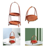 Maxbell 2x Woven Fruit Basket Decor Bamboo Storage Basket for Kitchen Table Cafe