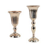 Maxbell 2 Piece Iron Flower Vase Stem Bunch Gold Bouquet Floral Arrangement Decor