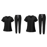 Maxbell 2 Piece Female Scrub Set Machine Washable Nurse Work Clothing for Salon