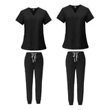 Maxbell 2 Piece Female Scrub Set Machine Washable Nurse Work Clothing for Salon