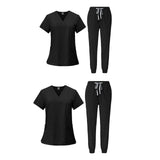 Maxbell 2 Piece Female Scrub Set Machine Washable Nurse Work Clothing for Salon