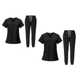 Maxbell 2 Piece Female Scrub Set Machine Washable Nurse Work Clothing for Salon