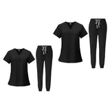 Maxbell 2 Piece Female Scrub Set Machine Washable Nurse Work Clothing for Salon