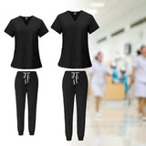 Maxbell 2 Piece Female Scrub Set Machine Washable Nurse Work Clothing for Salon