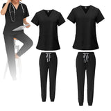 Maxbell 2 Piece Female Scrub Set Machine Washable Nurse Work Clothing for Salon