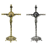 Maxbell 2 Piece Wall Cross Statue Miniature Cross Statue for Cabinet Bedroom