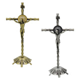 Maxbell 2 Piece Wall Cross Statue Miniature Cross Statue for Cabinet Bedroom