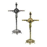 Maxbell 2 Piece Wall Cross Statue Miniature Cross Statue for Cabinet Bedroom