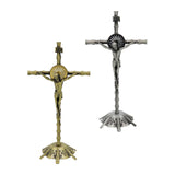 Maxbell 2 Piece Wall Cross Statue Miniature Cross Statue for Cabinet Bedroom
