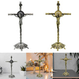 Maxbell 2 Piece Wall Cross Statue Miniature Cross Statue for Cabinet Bedroom
