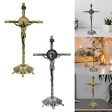 Maxbell 2 Piece Wall Cross Statue Miniature Cross Statue for Cabinet Bedroom