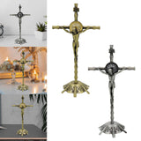 Maxbell 2 Piece Wall Cross Statue Miniature Cross Statue for Cabinet Bedroom