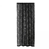 Maxbell 2xBlack Lace Floral Net Curtains Voile Curtains for Study Room Home Decorative 100cmx200cm