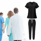 Maxbell 2 Piece Female Scrub Set Machine Nurse Work Clothing for Beauty Salon