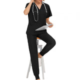 Maxbell 2 Piece Female Scrub Set Machine Nurse Work Clothing for Beauty Salon