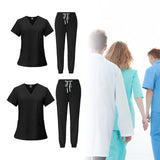 Maxbell 2 Piece Female Scrub Set Machine Nurse Work Clothing for Beauty Salon